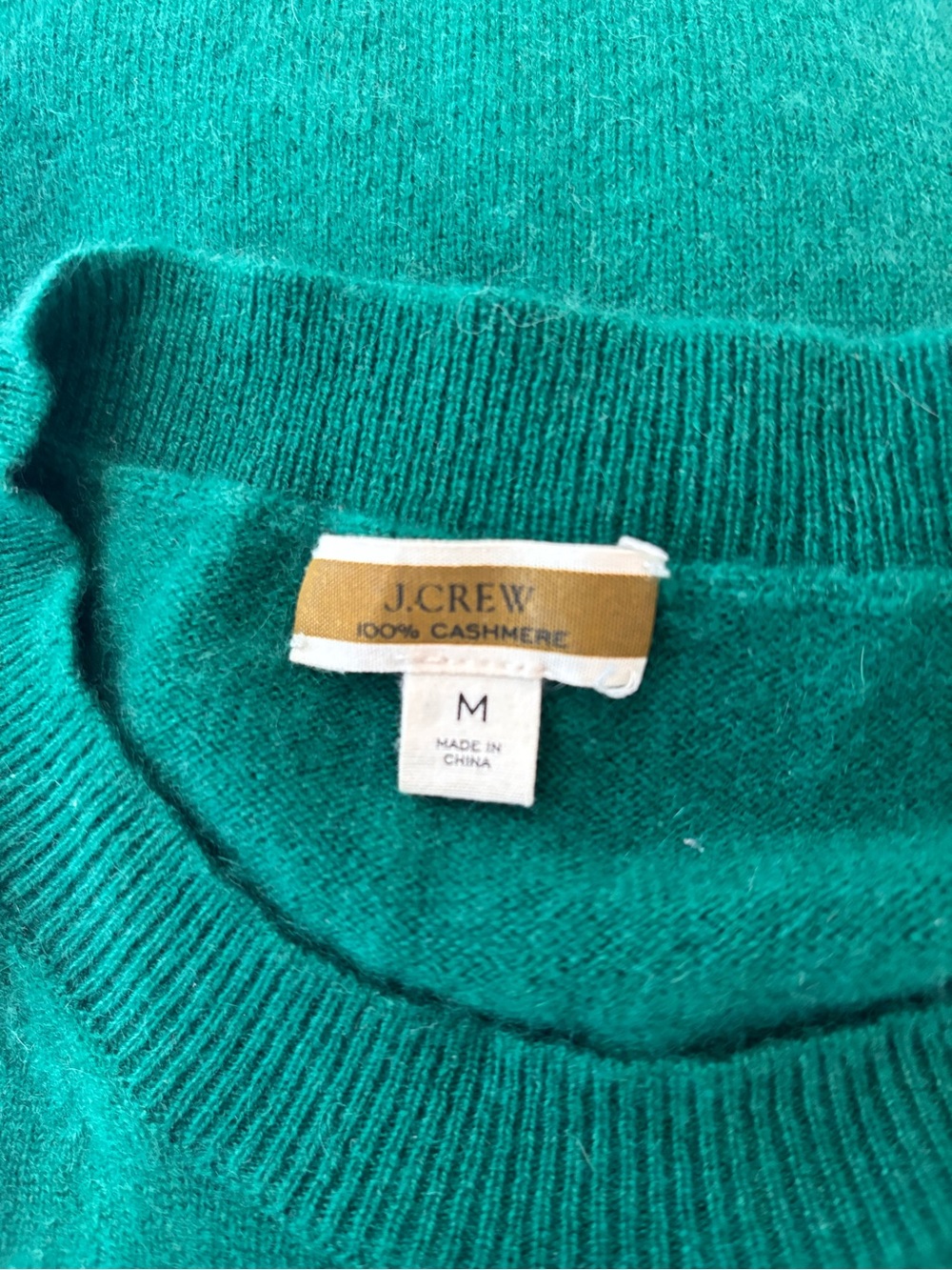 J.Crew Cashmere Crewneck Sweater Lurex® Metallic Heart in Autumn Pine Sparkle M - Picture 7 of 7